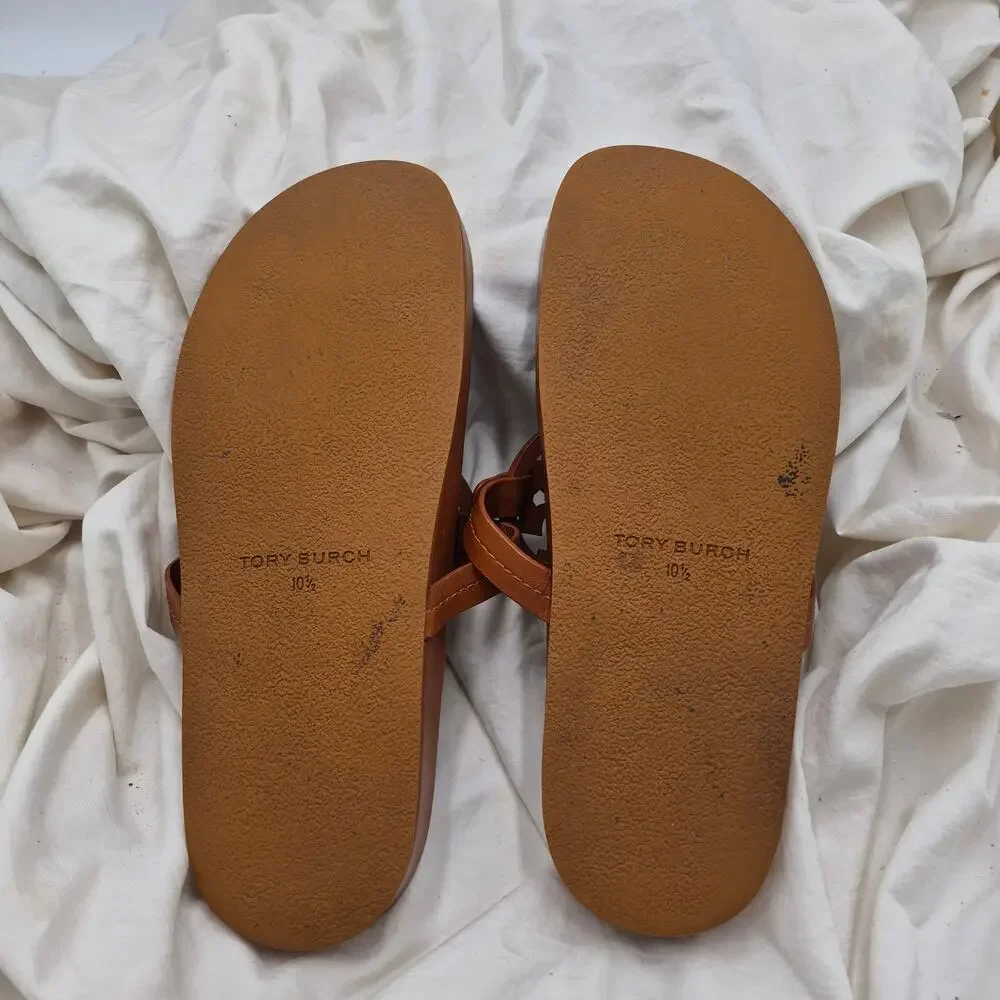 TORY BURCH MILLER CLOUD LEATHER SANDAL TAN SZ 10.5